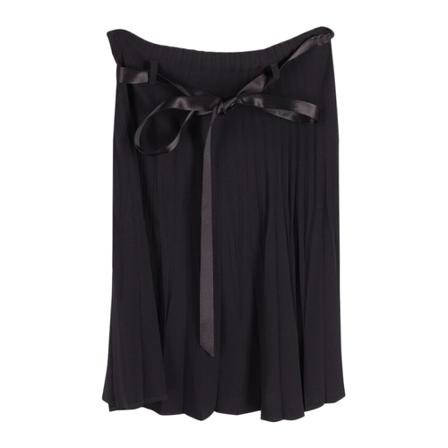 Burberry Vintage, pre-owned Belted Pleated Skirt Zwart, Dames, Maat:M