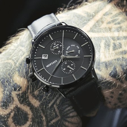 Lester Ternion ocelové hodinky s duálním časem pro muže - Náramkové hodinky