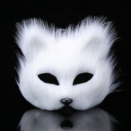 Furry Fox Mask Halloween Cosplay Mask, Party Cat Mask Easter Carnival Cosplay Party. (Vit)