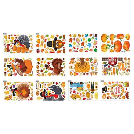 Thanksgiving Vinduesklistermærker Ferie Tyrkiet Klistermærke Til Glas