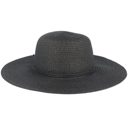 Coal - Schwarz straw Hut - The Seaside Black Sun Hat @ Hatstore