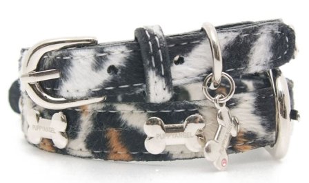 Puppy Angel - Luxury Jungle Bone Halsbånd Zebra - Tekstilhalsbånd, Lærhalsbånd, personlige, scarfs & bandanas, Charms & Halsbåndsmykker på Doggie.no