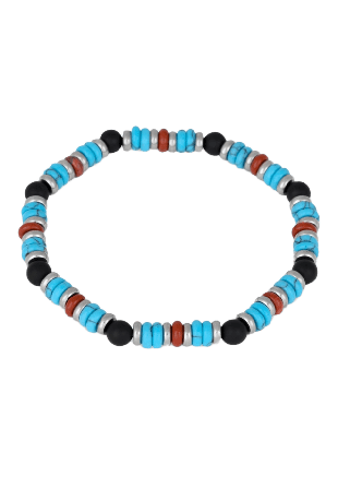 by BILLGREN Birk | Beadsarmband Armband Herr Blå 19 cm