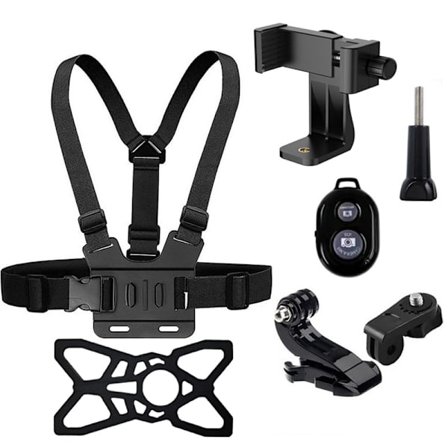 Mobiltelefon bröstrem Fast pannbandsfästesats (7-i-1)