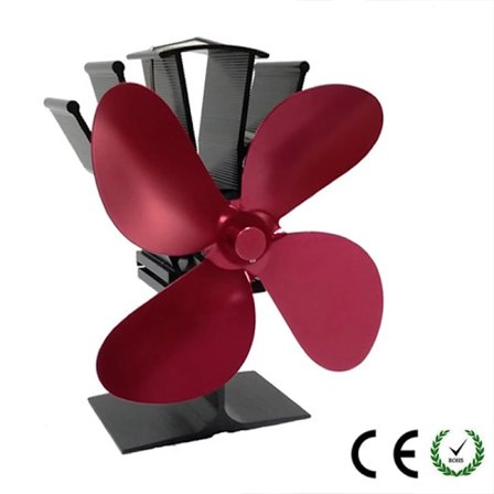 Värmefördelning Spis Fläkt 4 Blad Öppen spis Ugn Luftfläkt Tyst högeffektiv eldstad Vintervarm Används för vedbrännare