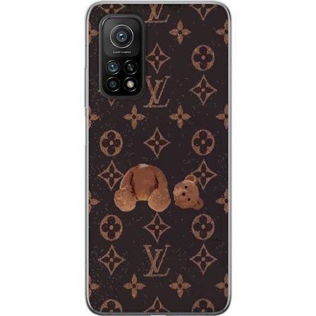 Kompatibel Mobilcover til Xiaomi Xiaomi Mi 10T 5G Luksuriøst monogrammønster med knust bamse i mørk modeæstetik