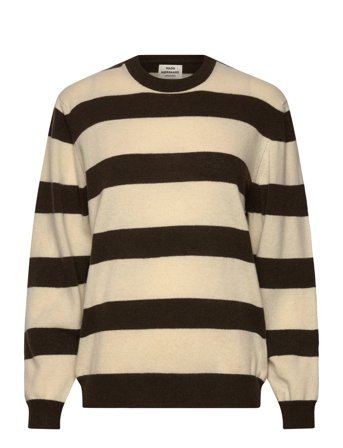 Eco Wool Stripe Kasey Sweater Brown Mads Nørgaard
