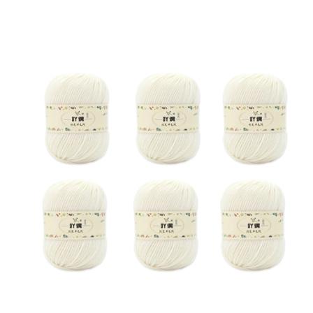 6 kpl Kammattua Puuvilla Lankaa DIY Yarn A:lta