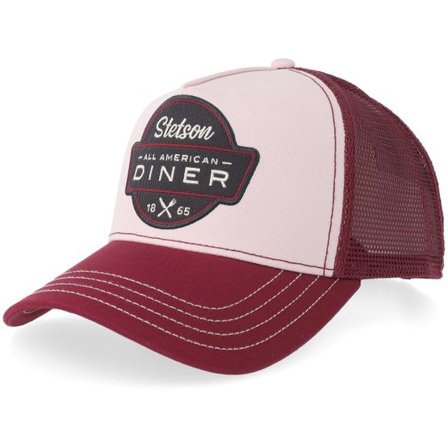 Stetson - Röd trucker Keps - All American Diner Red/Rose A-Frame Trucker @ Hatstore
