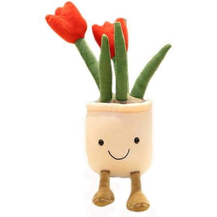 (Rød) Tulipan Blomster Plysj Leke Barn Gave, 35cm