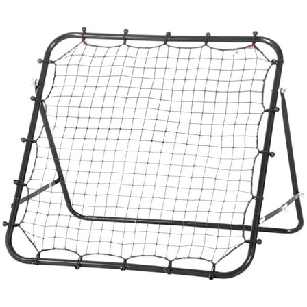 Rootz Rebounder - Jalkapallon rebounder - Takaisinpotkumaalin palautusseinäverkko - Metalliputki + PE-kangas - Musta - 96 x 80 x 96 cm
