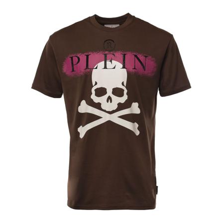 Philipp Plein, T-Shirts Brązowy, Mężczyzna, Rozmiar: L