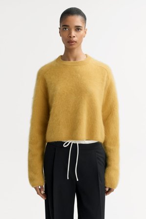 Soft Goat - Brushed crewneck - S - Light Honey