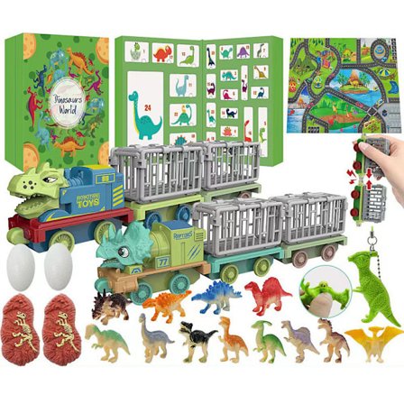 Dinosaur Julekalender til Børn 2024, 24 Dages Nedtælling Dino Kalender Legetøj, Julekalender, Julegave