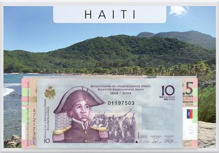 Haiti 2004-2008 - 10, 25, 50 og 100 Gourdes - 4 Pengesedler - Ucirkuleret