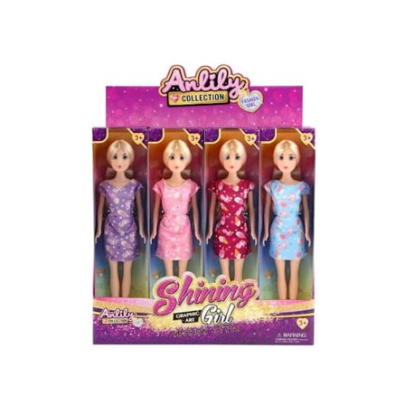 Anlily Docka med Sommarklänning. 1 st