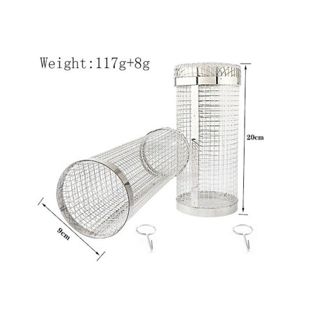 Rullende Grillkurv Grilltilbehør, Rund Grill Grillnet, Grill Grøntsags Skivekurv, Til Grøntsager, F