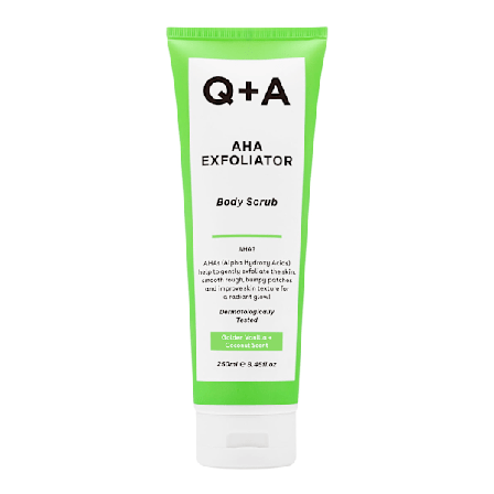 Q+A - AHA Exfoliator Body Scrub - Utjämnande kroppsskrubb med AHA-syror, 250 ml