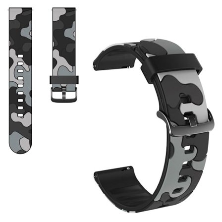 20mm Universal camouflage themed watch strap - Black