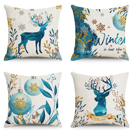 Julepuderbetræk 45x45 Sæt af 4 (Stil 18)