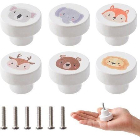 Træknapper til børneskuffer, 35 mm runde, til soveværelsesskabe og garderober, træhåndtag, PZCC-knapper