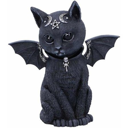 Nemesis Now Winged Malpuss Okkult Kat Figur - Polyresin - Sort & Sølv (FMY)
