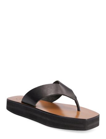 Melitto Black Vacchetta Shoes Summer Shoes Flat Sandals Svart ATP Atelier