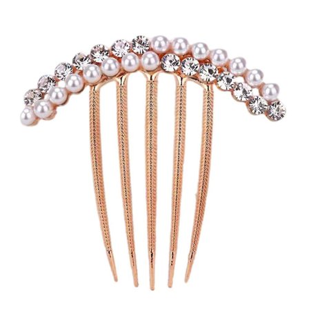 Femtandad Håraccessoar Pärla Kristall Hårkam Adult Hårklämma Bun Hårsnodd
