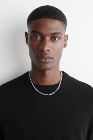 COS Men's Faceted Chain Necklace in Silver