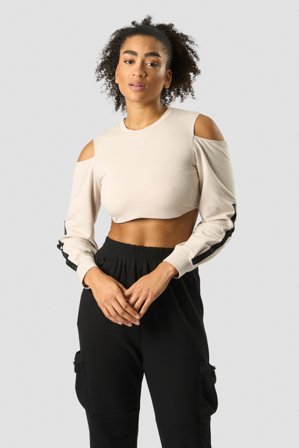 ICANIWILL - Stance Cropped Long Sleeve Wmn Beige - Langærmet - Damer - Træningstøj fra ICIW