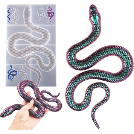 Suuri käärmeen epoksivalu muotti seinävaatteisiin, kodin sisustukseen, 6 pienellä käärmeen korvakorun muotilla