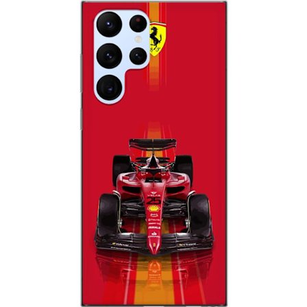 Yhteensopiva Puhelinkuori Samsung Samsung Galaxy S22 Ultra 5G Ferrari Formula 1 -auto ikonisessa punaisessa muotoilussa urheilullisella tarkkuudella