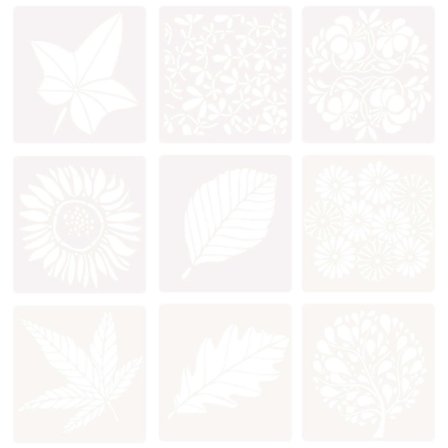 9 stk. bladblomstmalingsmal DIY hule malingsstenciler (blandet stil)