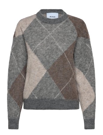 Msrevea Knit Pullover Grey Minus