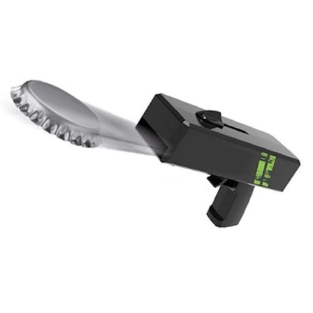 Flaskeåbner med skydefunktion, sort