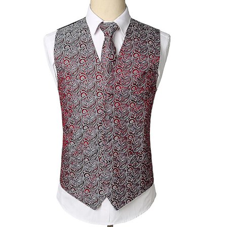 Miesten 3 kpl Paisley Vest solmio set pukuun smokkiin