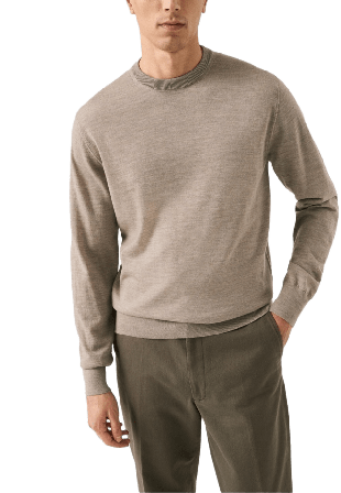 Eton Stickad Crew Neck Tröjor Herr Beige XL