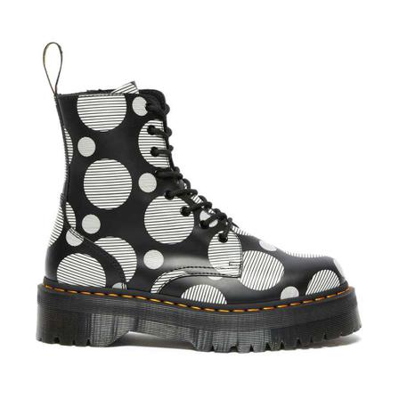 Dr. Martens, Jadon Polka-Dot Lace-Up Boots Czarny, Kobieta, Rozmiar: 37 EU