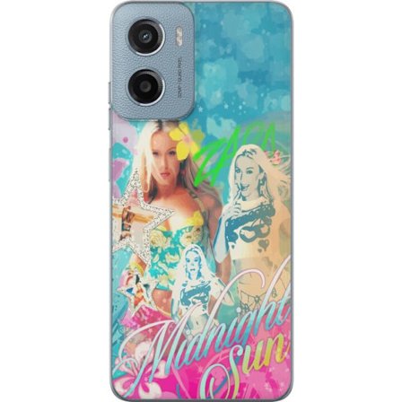 Yhteensopiva Puhelinkuori Motorola Moto G05 Seikkailumaailma Steve, Creeper ja eläimillä värikkäässä palikkagrafiikassa