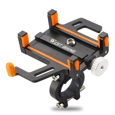 Mobiltelefonholder for sykkel, navigasjon, fast brakett, styre, aluminium, mobiltelefonholder