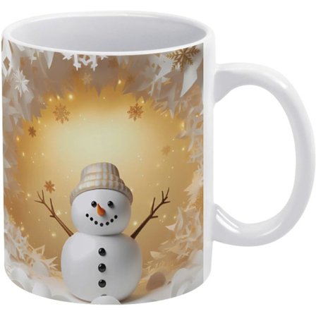 Vintersnöman Hål i Väggen Kaffemugg Målad Mugg, Kreativ Rumsdesign Multifunktionell Mugg, Unisex Mugg Present