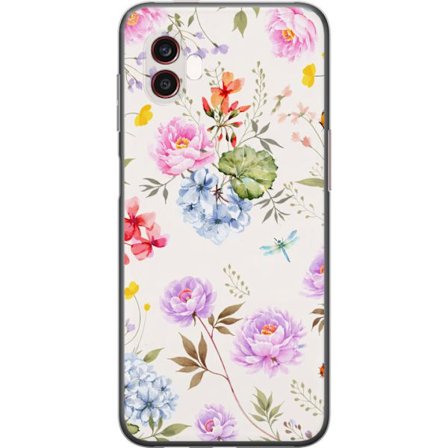 Kompatibelt Mobildeksel til Samsung Samsung Galaxy Xcover6 Pro Blomstrete mønster med håndmalte blomster, sommerfugler og insekter i romantisk skand