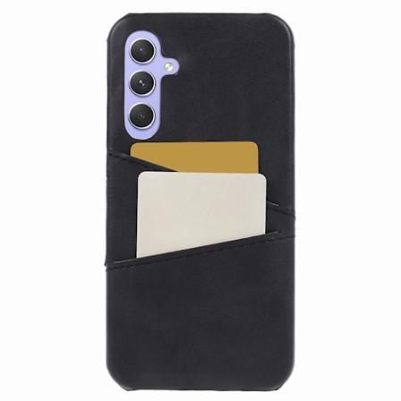 For Samsung Galaxy S24 deksel Anti-Drop PU+PC telefondeksel med 2 kortspor Black