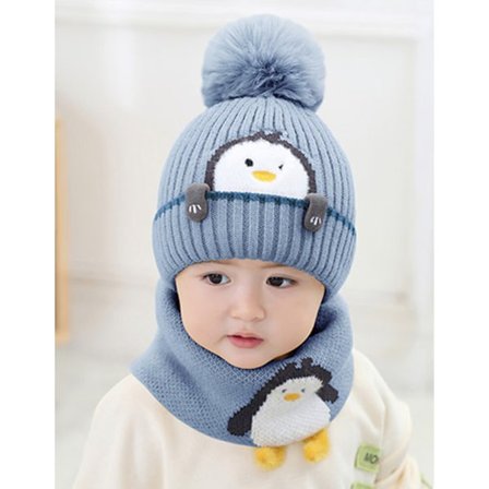 Huer og halssæt til børn - hue og halstørklæde til vinter - strikket hue til baby