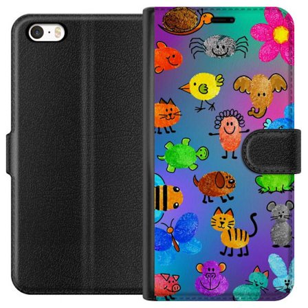 Kompatibelt Lommeboketui til Apple iPhone SE (2016) Little Scribble Friends