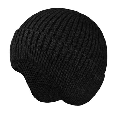 Vinterlue med øreklaffer for kvinner og menn, strikket lue med øreklaffer for menn, myke luer termiske, vinterlue unisex, varm chunky lue med mansjett