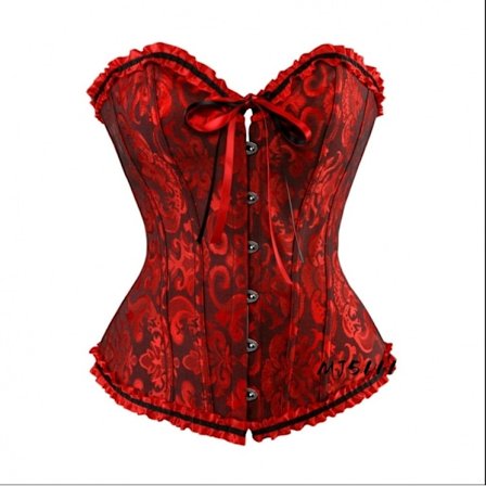 Europæisk og amerikansk paladskorset brudekjole sexet korset taljekorset vestkorset MJ51 sort og rød-Xin Black and Red