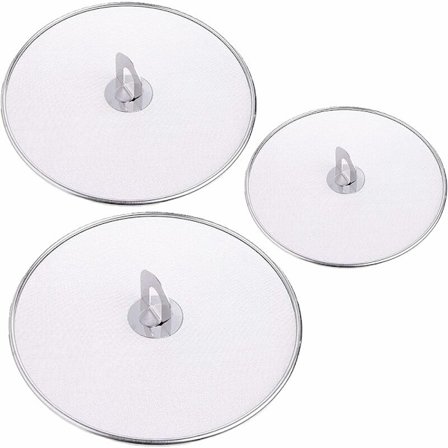 Splatter-lokk, 3-delt rustfritt stål sprutbeskyttelse med sammenleggbar