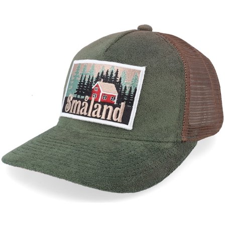 Wild Spirit - Green trucker Czapka Z Daszkiem - Swedish Småland Landscape Terry Green/Brown A-Frame Trucker @ Hatstore
