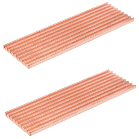 Ren Kobber Kjøleribbe Varmeavleder Termisk Ledende Lim for M.2 2280 PCI-E NVME SSD 2mm